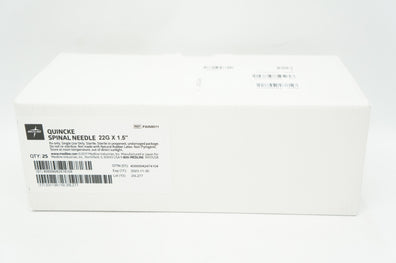 Medline PAIN8011 Quincke Spinal Ndle. 22G x 1.5inch - Box of 25